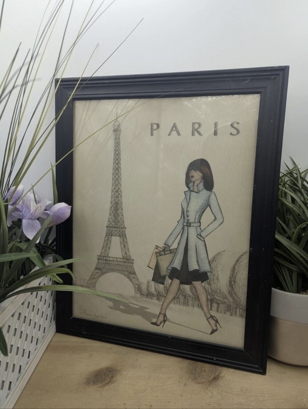Andrea Laliberte Framed Art Print Paris Fashion Eiffel Tower Print Signature